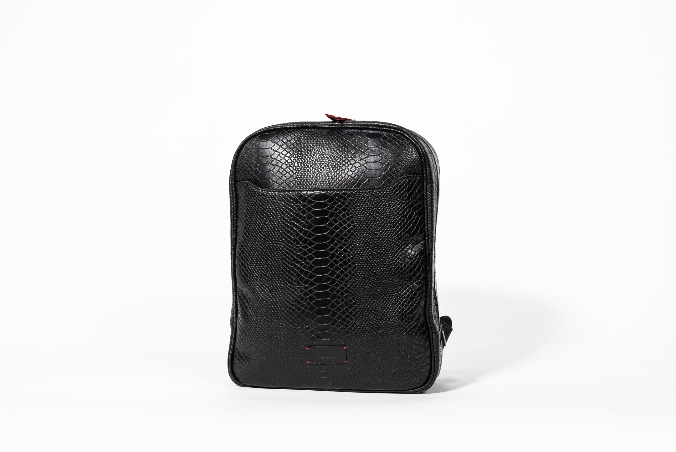 Croco Leather Backpack (Black)